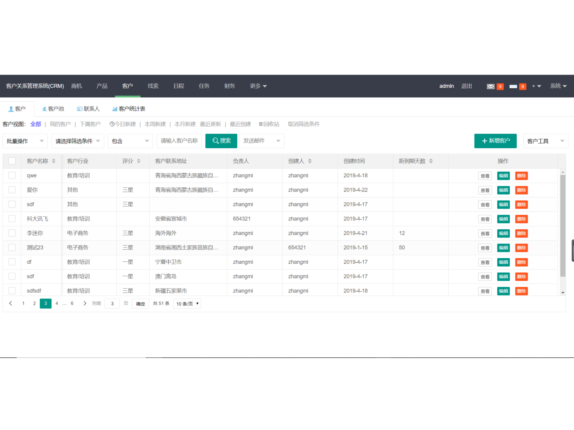 CRM后台管理系统